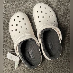 White/Grey Classic Lined Crocs